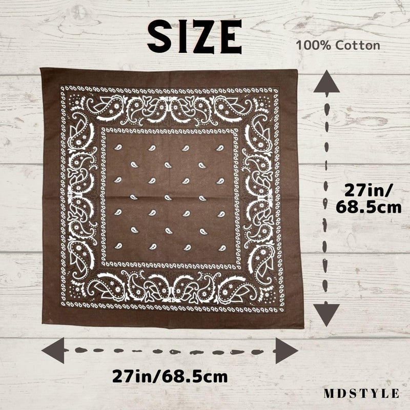 MD Style Extra Large Bandana 27” x 27” 100% Cotton for Men & Women Paisley Handkerchief Headband Scarf Jumbo Bandanas - Image 4